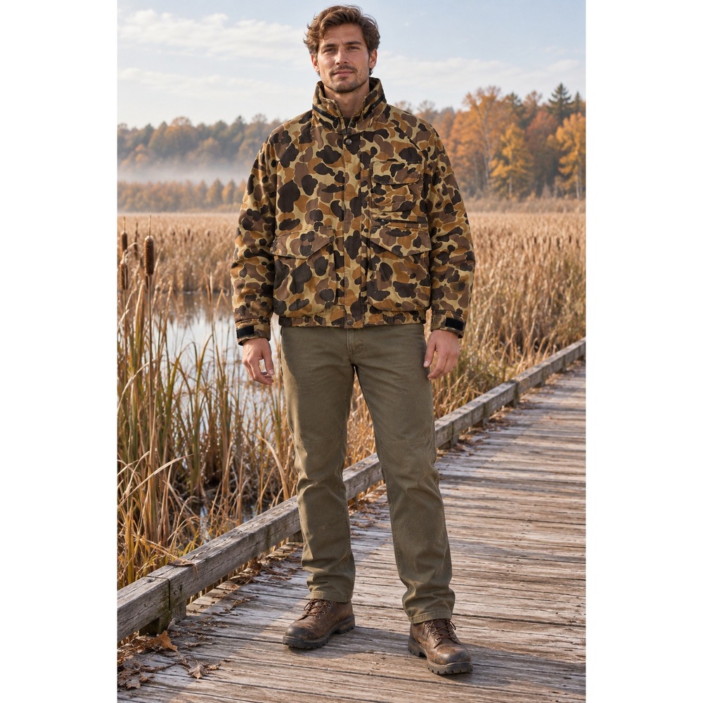 Field & Stream Duck Hunter Camo Hunting Jacket Mens L Brown Tan Insulated